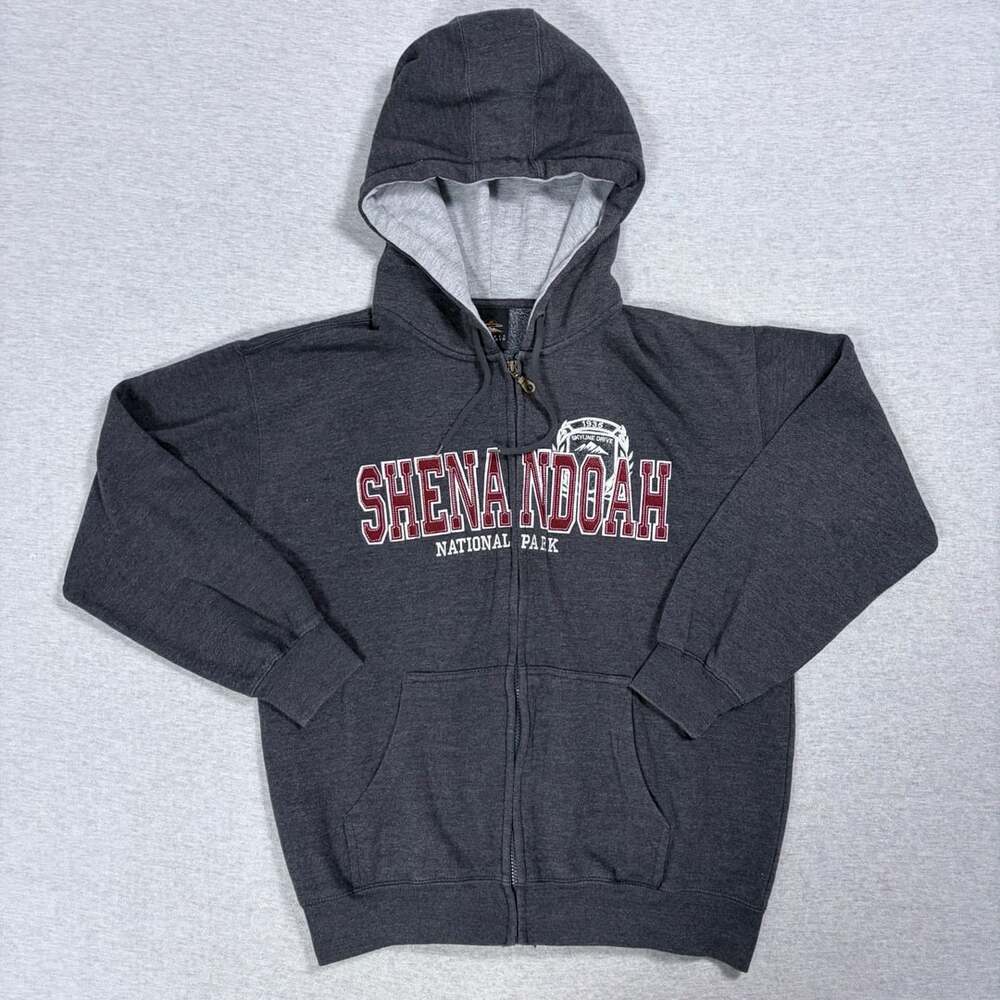 Prairie Mountain Shenandoah National Park Zip-Up Hoodie Charcoal Gray Size M